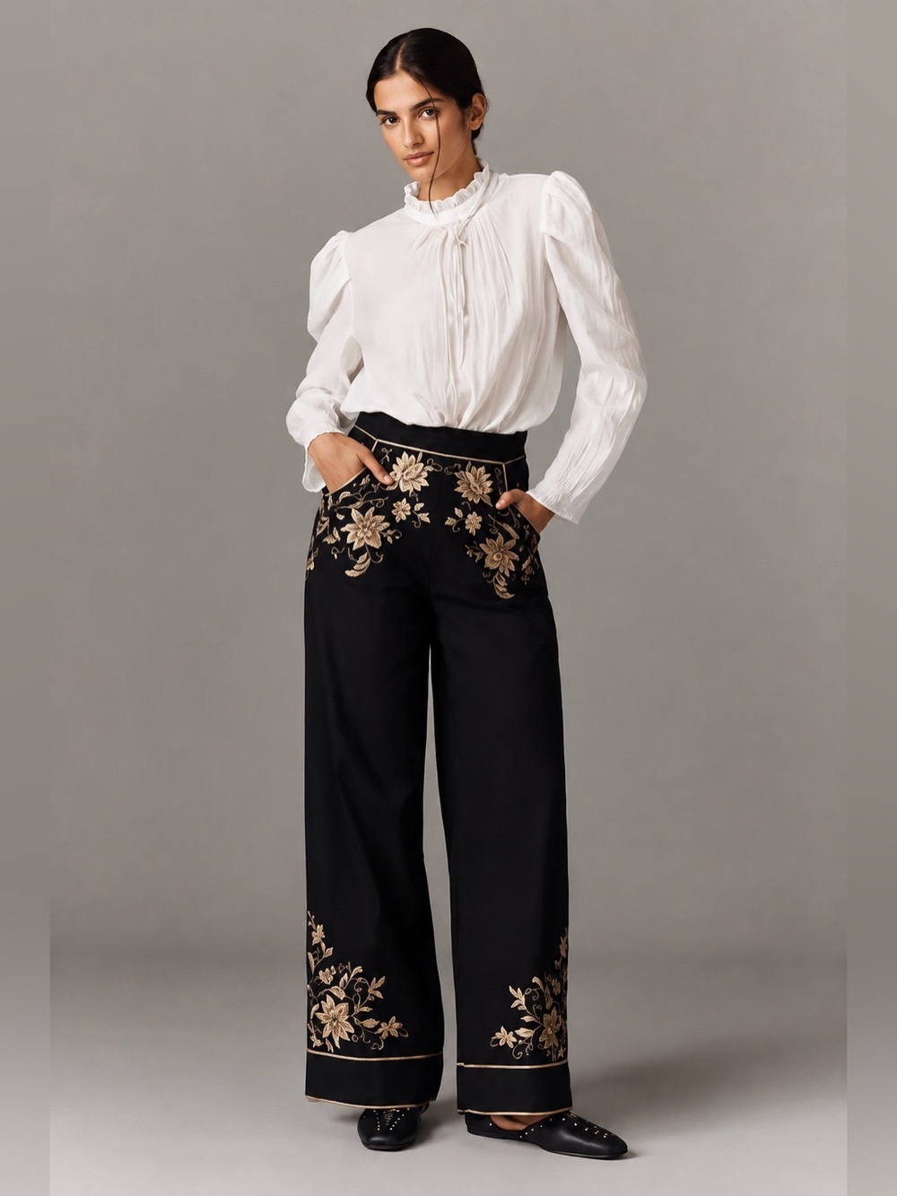 Scarlett Poppies Isi Embroidered Trouser Pants
